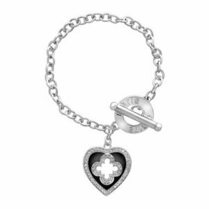 Marie Claire Women's Clover Heart Charm Bracelet S